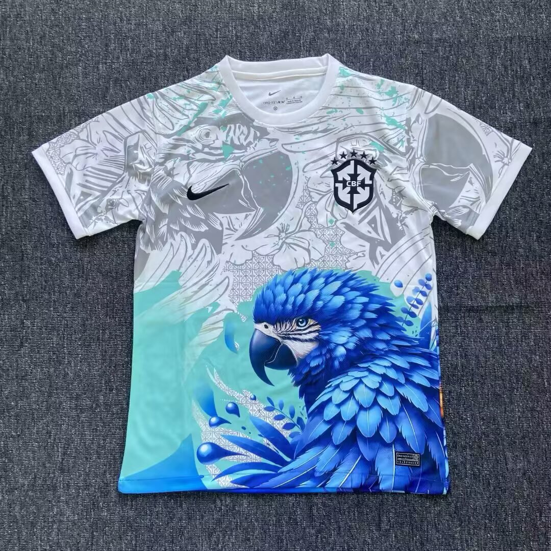 2025/2026 Brazil Special Edition White Blue Bird Football Shirt AAA fan-grade