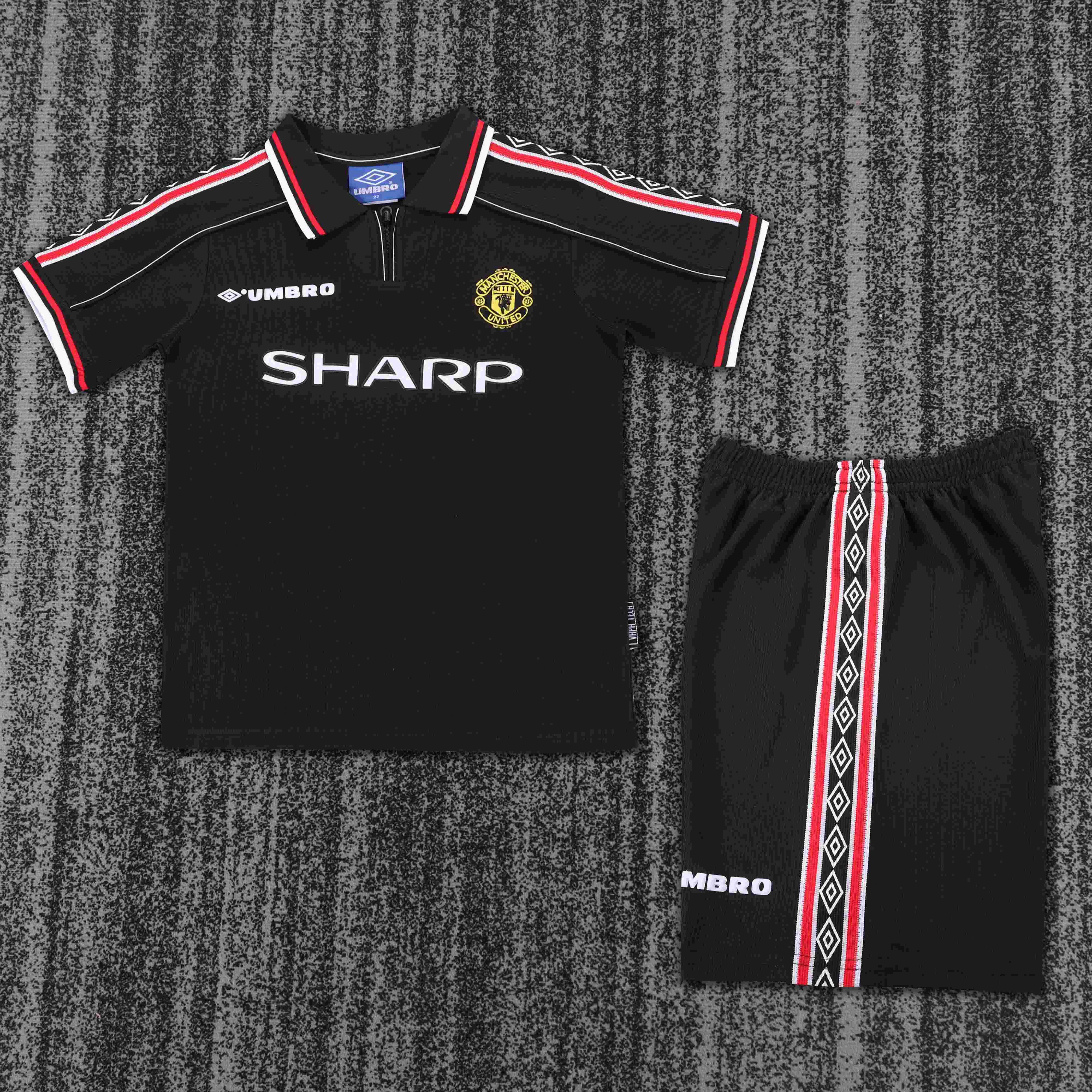 Maillot Extérieur Rétro Manchester United 1998-1999 Qualité Thaï Taille Enfant