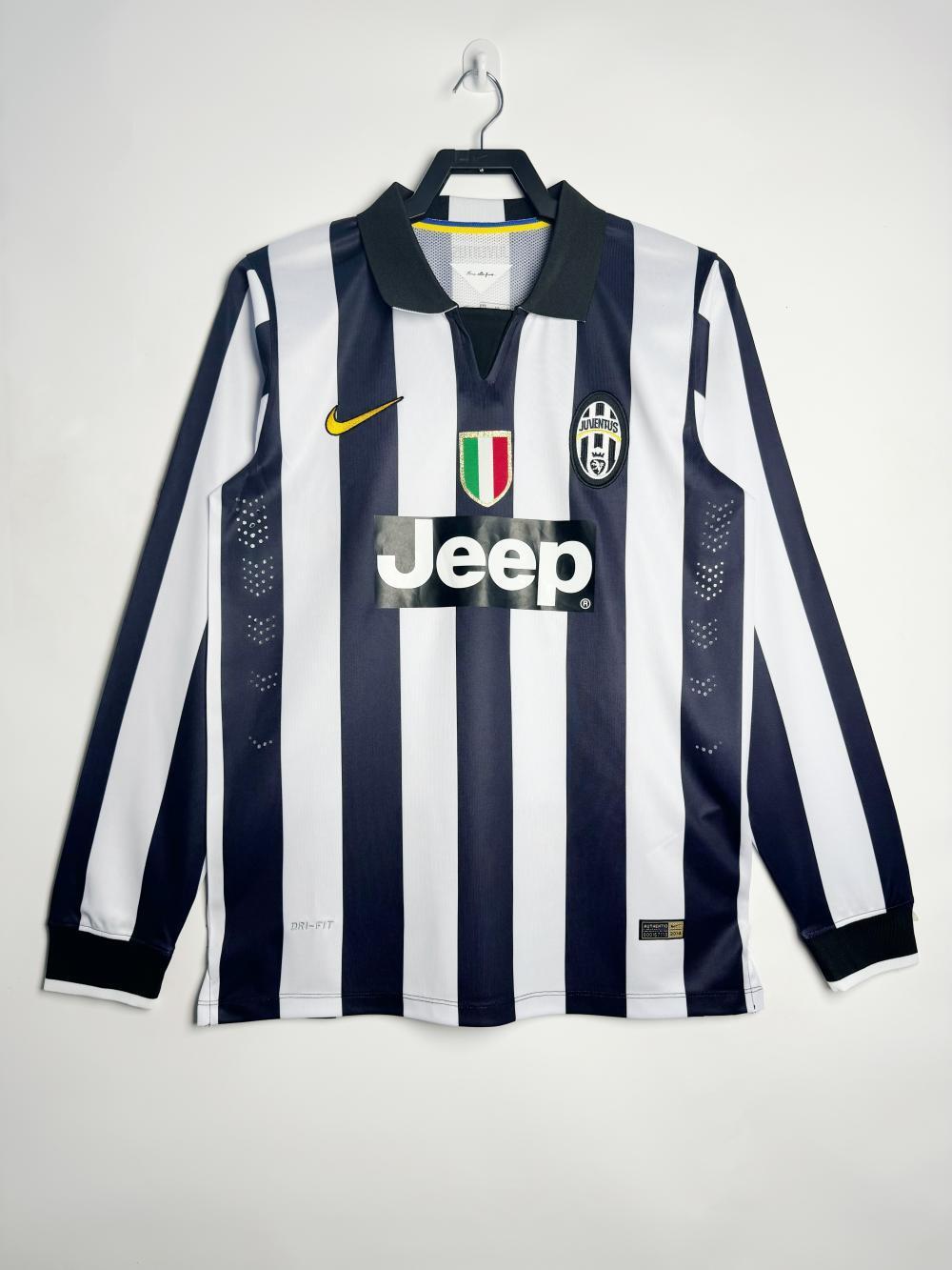 قميص كرة قدم ريترو Juventus المنزلي بأكمام طويلة 2014/2015 جودة تايلاندية 1:1