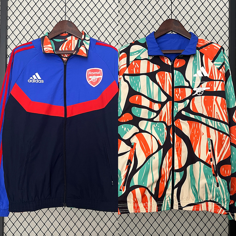 2024-2025 Arsenal Reversible Windbreaker blue Soccer Jersey AAA fan-grade
