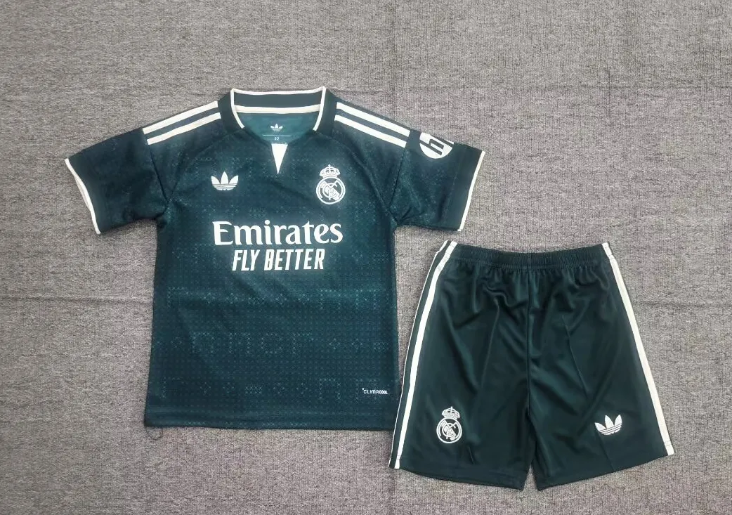 Camisa Away Real Madrid 2026/2027 Futebol 1:1 Qualidade Tailandesa Tamanho Infantil