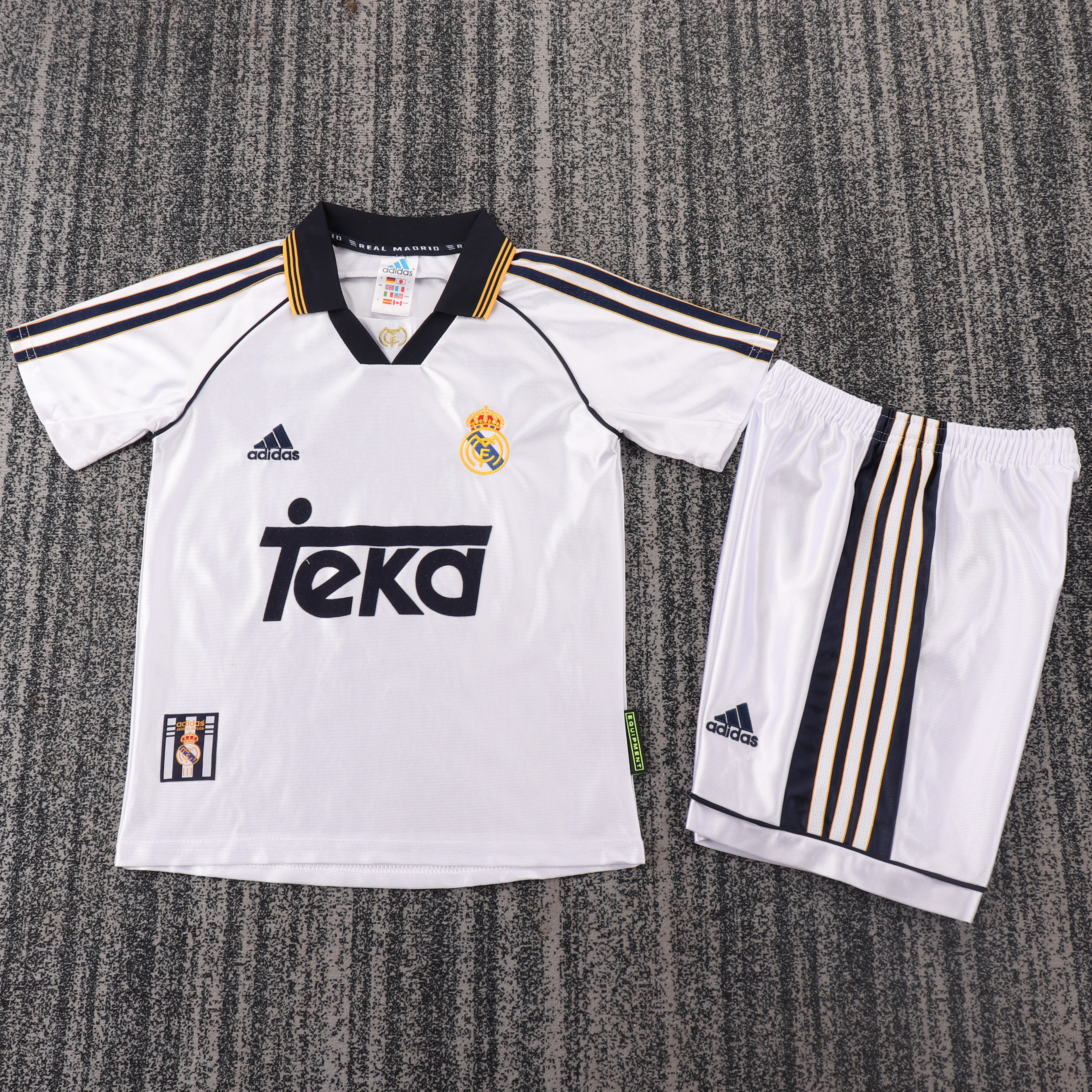 1998-2000 Retro Real Madrid Home Football Shirt AAA fan-grade Kids Size
