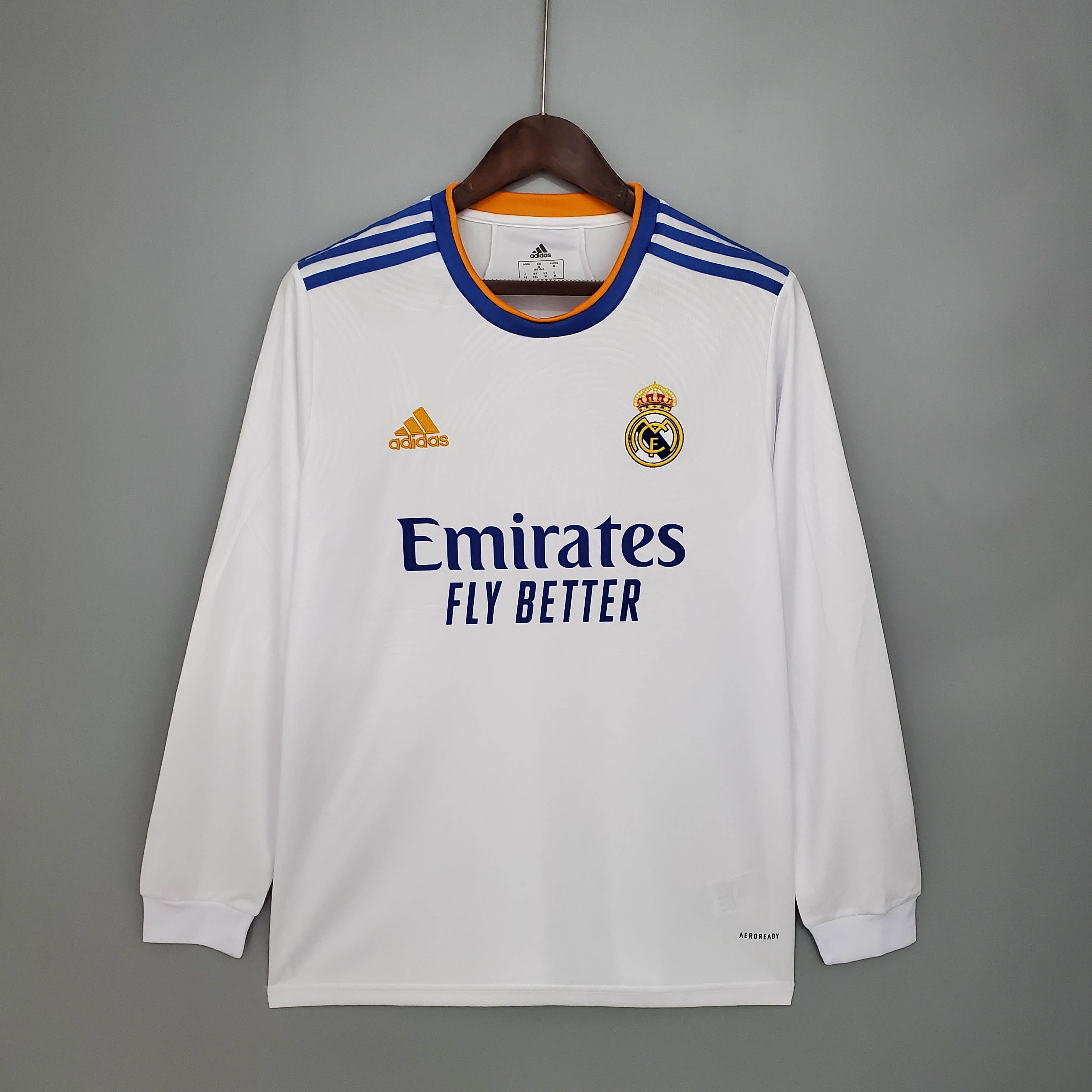 2021/2022 Long Sleeve Real Madrid Home Jersey — main view