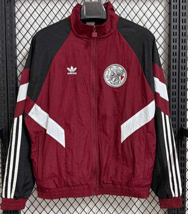 2025/2026 Ajax Jujube Red Windbreaker Football Jersey 1:1 Thai Quality