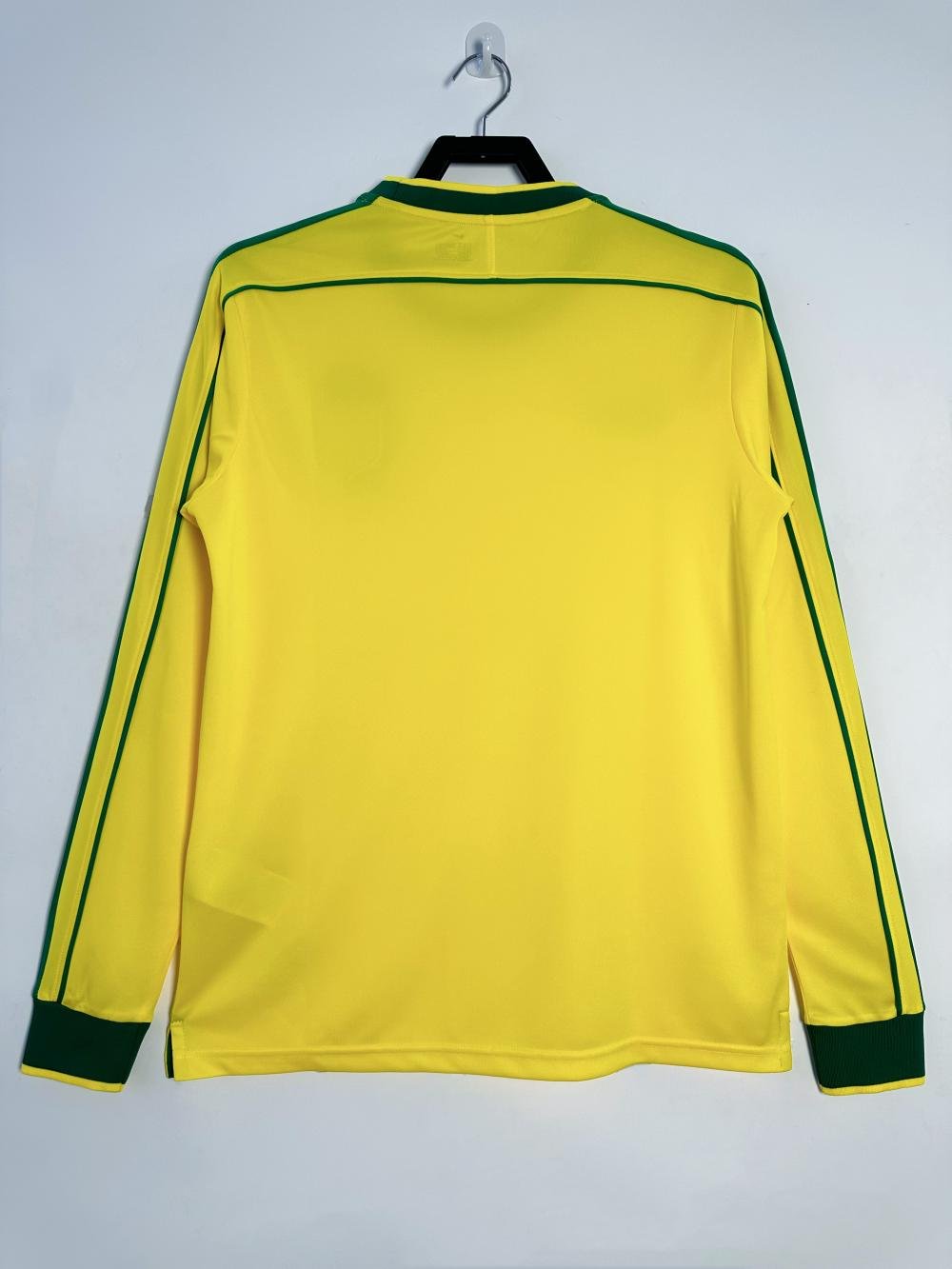 1998 Retro Long Sleeve Brazil Soccer Jersey Home AAA fan-grade — view 2