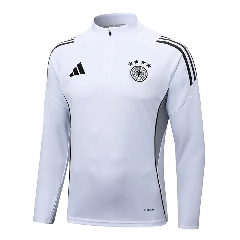 2025/2026 Germany Half-Pull Training Suit White Jersey Set — view 3