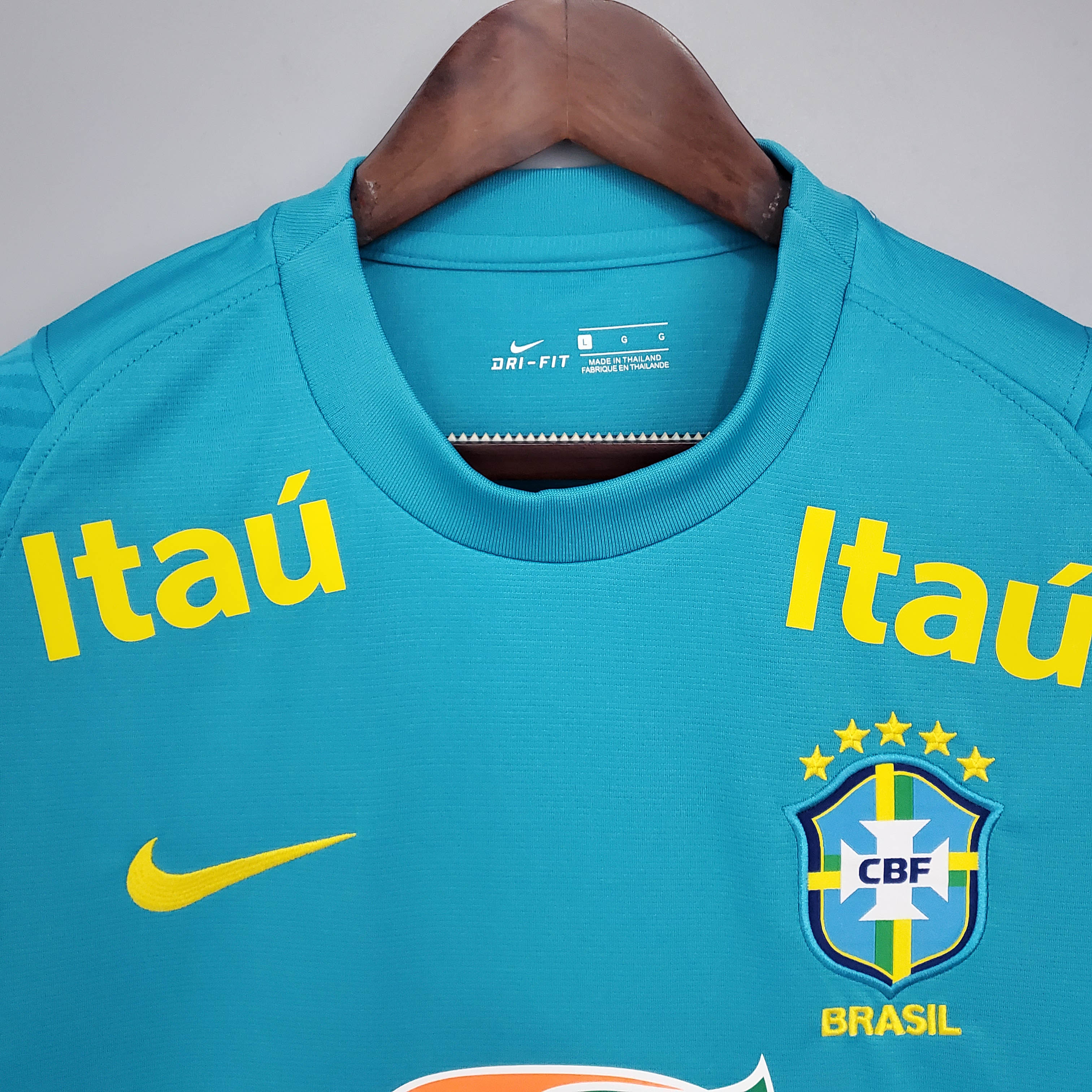 2021 Brazil Training Wear Lake Blue Soccer Jersey — view 3