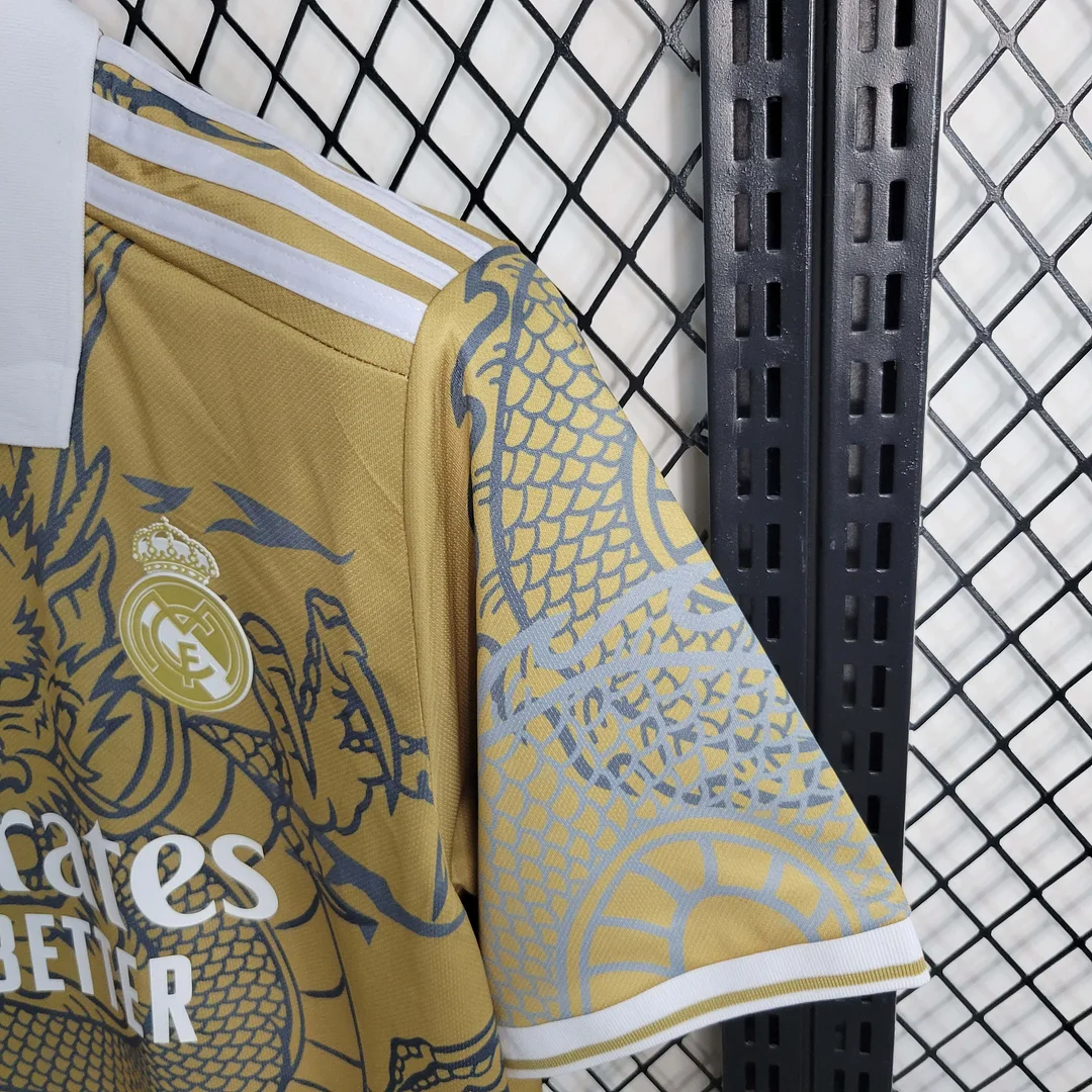 2023/2024 Real Madrid Chinese Gold Dragon Football Shirt — view 9