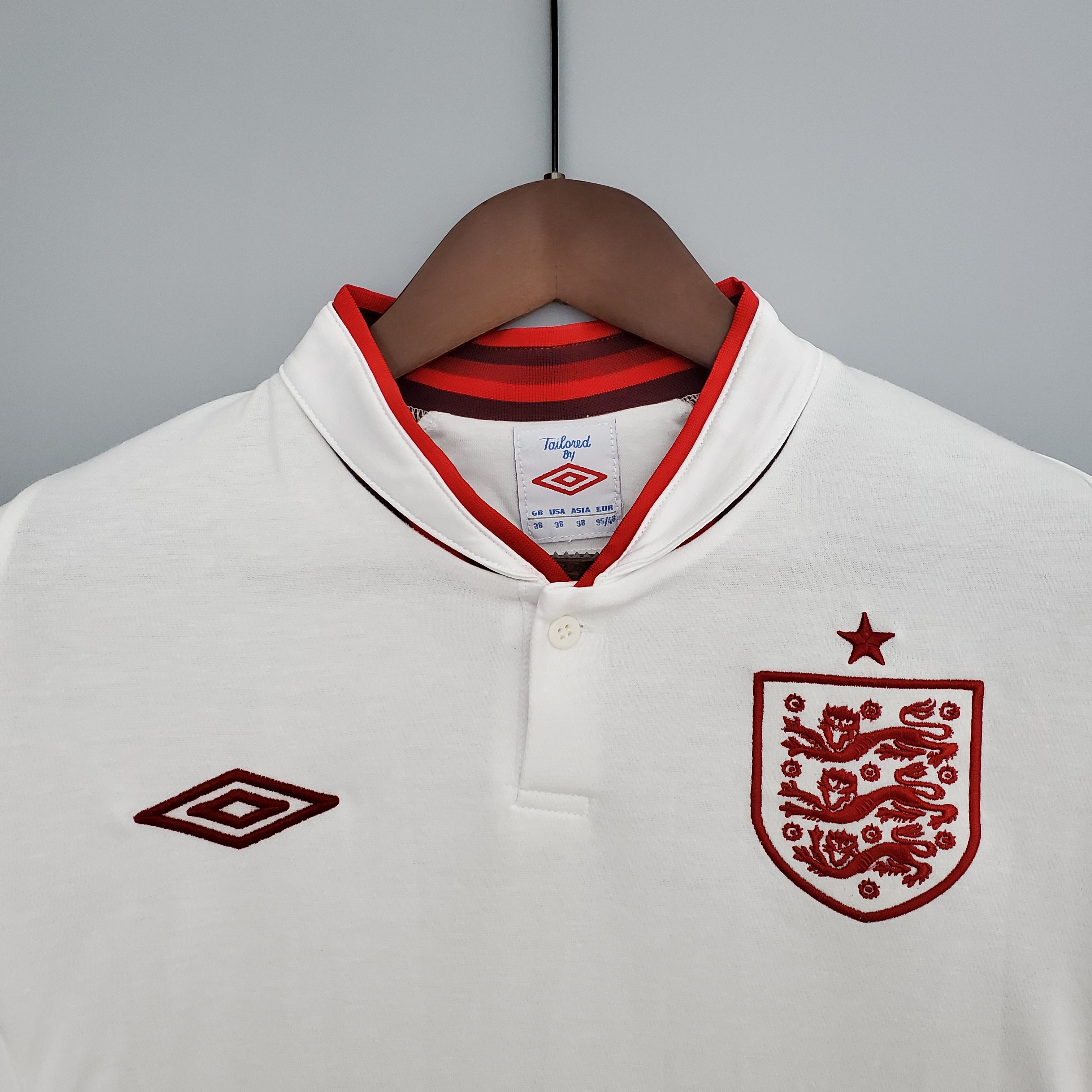 2012 Retro England Home Soccer Jersey AAA fan-grade — view 3